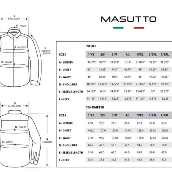 Masutto Leandro Luxury Cotton Dress Shirt Men’s Medium Blue-Gray Semi-Fit NWT